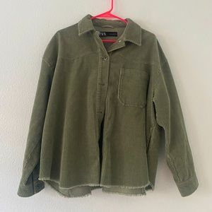 Zara Corduroy Olive Green Jacket